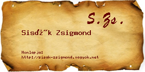 Sisák Zsigmond névjegykártya